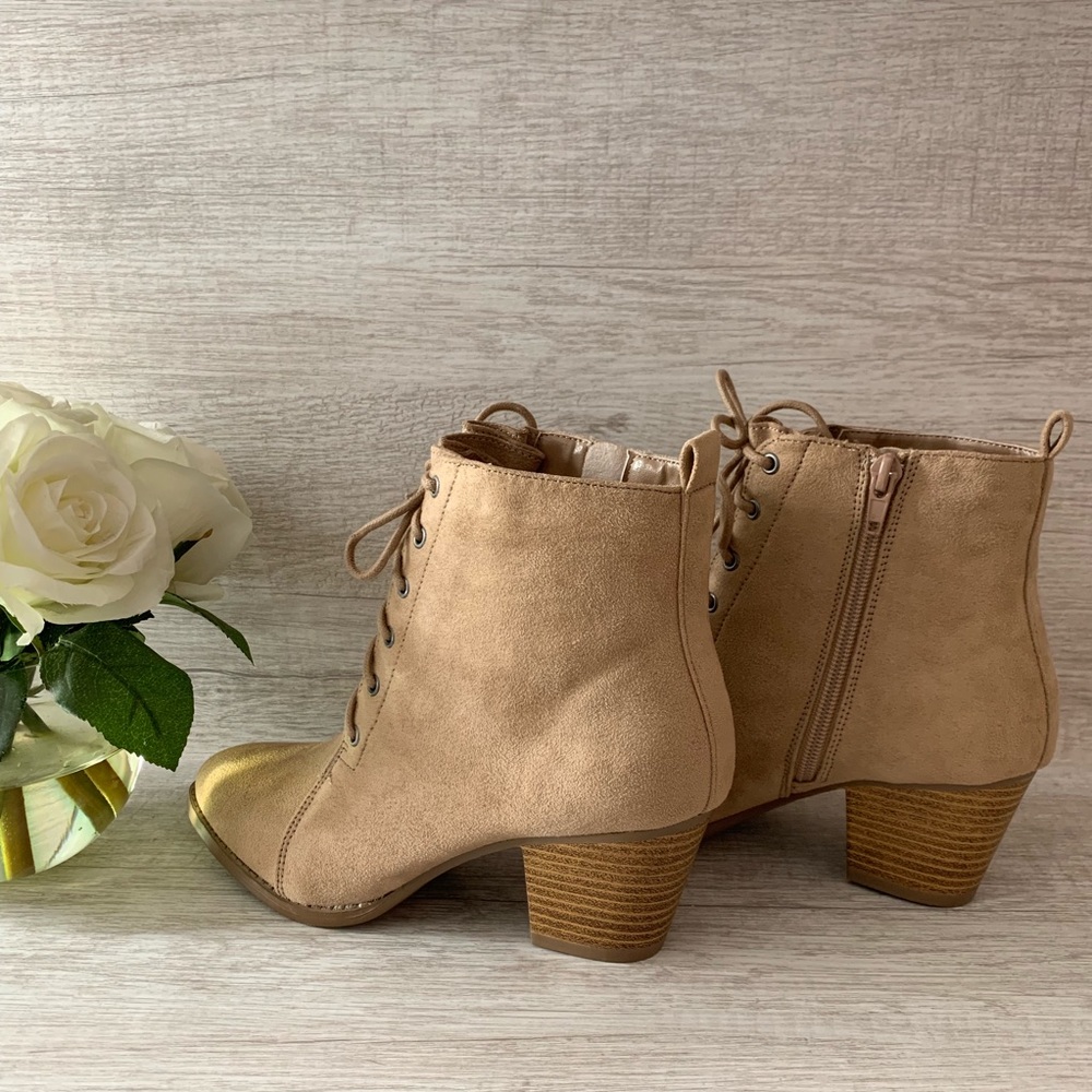 NEW Taupe Laced Booties - Picture 5 of 6